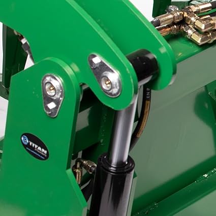 Titan Attachments Extreme Root Grapple Rake Attachment, Global Euro Connection, Heavy-Duty Rake Attachment, Twin 3,000 PSI Cylinders, Replaceable Forged Steel Teeth