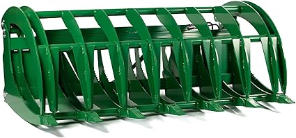 Titan Attachments Extreme Root Grapple Rake Attachment, Global Euro Connection, Heavy-Duty Rake Attachment, Twin 3,000 PSI Cylinders, Replaceable Forged Steel Teeth