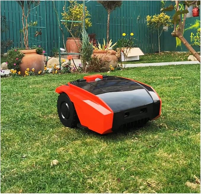 Cordless Electric Lawn Trimmer, Lawn Mower Automatic Rechargeable Robot Mower with Docking Station Smart App Control Gardening Tools for Golf Course and Garden Lightweight Low Noise Easy to use